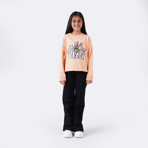 PEACE OUT PRINTED SWEATSHIRT
